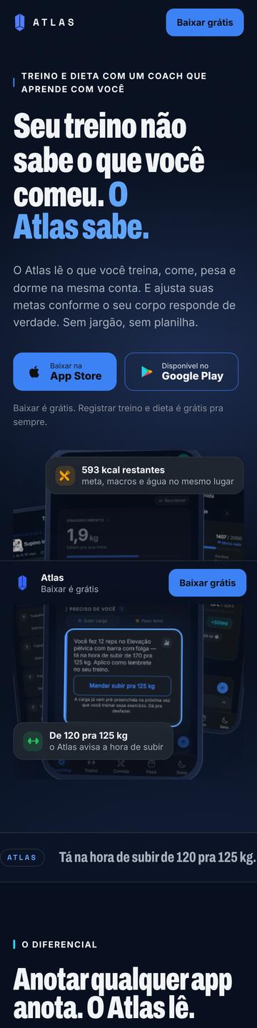 O mesmo site no celular